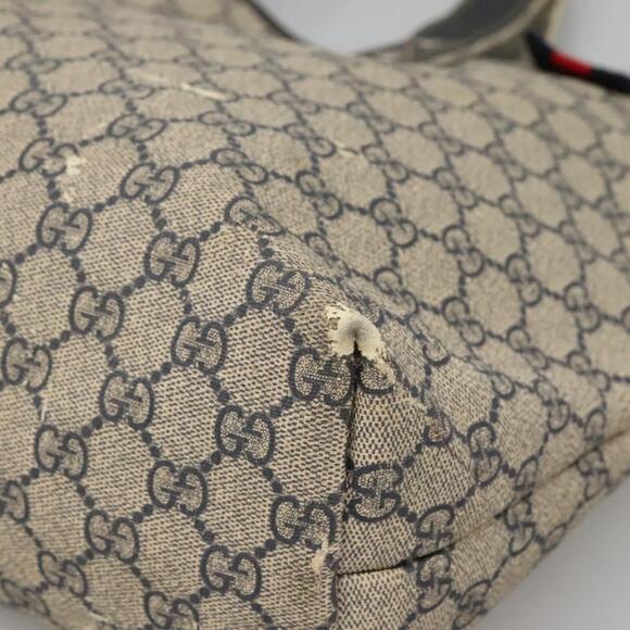 GUCCI GG Supreme Sherry Line Tote Bag Pvc Navy Silver - Picture 10 of 16